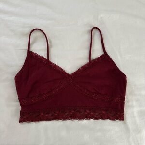 No Boundaries Burgundy Lace Crop Top